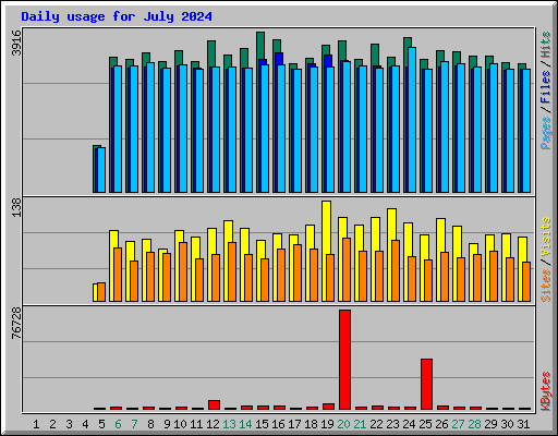 Daily usage for July 2024