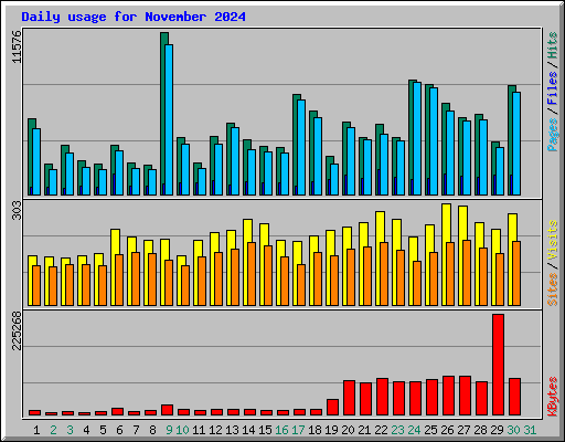 Daily usage for November 2024
