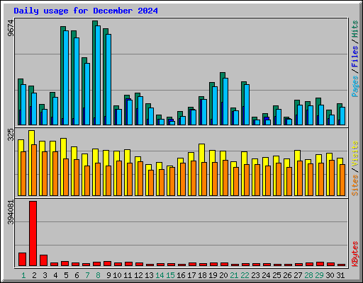 Daily usage for December 2024